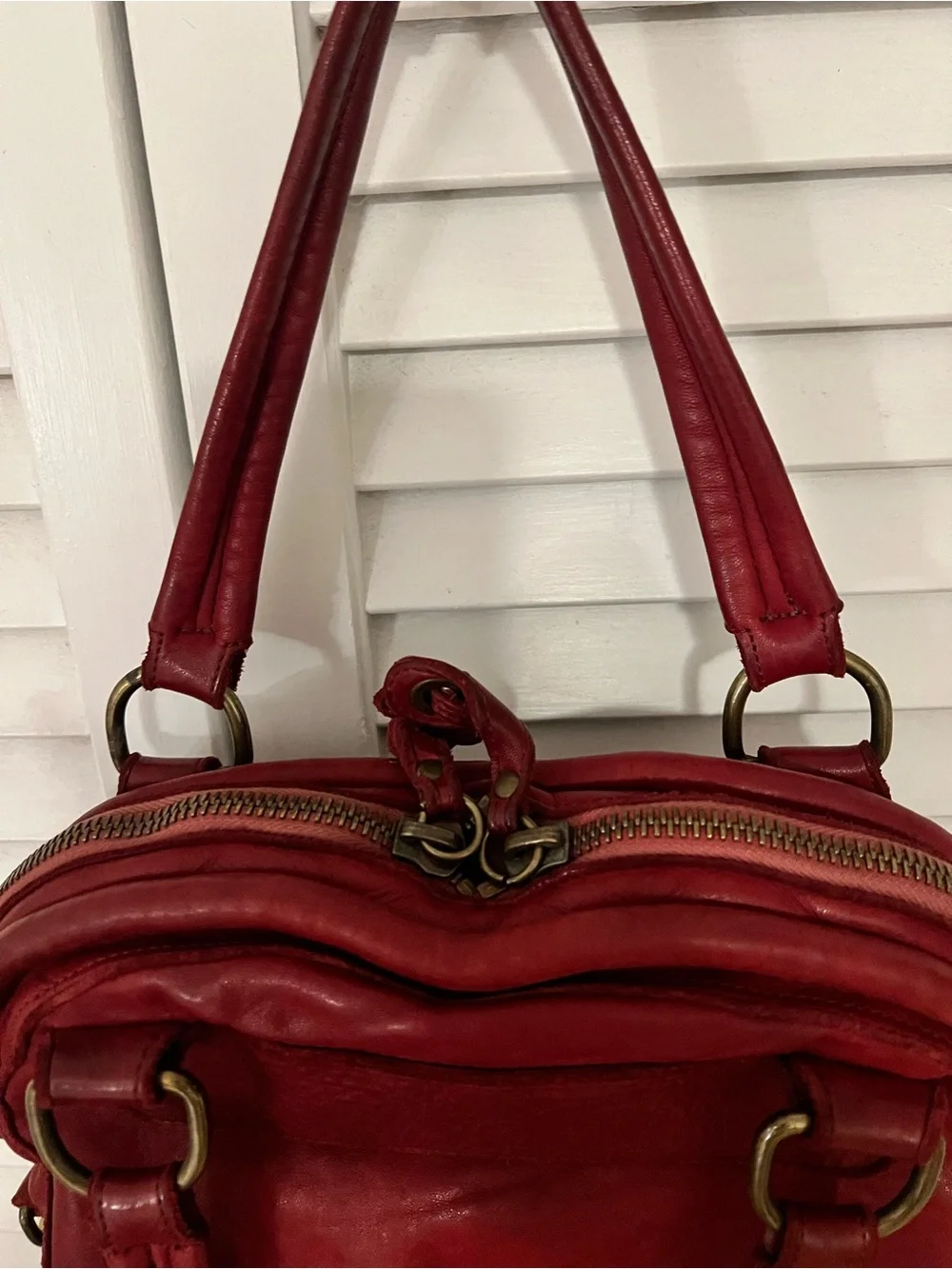 ERRELLEVENTIDUE Red Leather Handbag